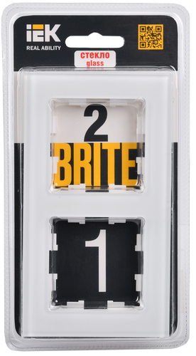 Рамка 2 поста IEK BRITE BR-M22-G-K01 белый, детальное фото