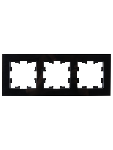 Рамка 3 поста IEK BRITE BR-M32-G-K02 стекло черное, фотография