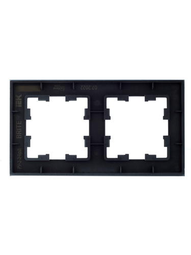Рамка 2 поста IEK BRITE BR-M22-G-K30 дымчатый, картинка