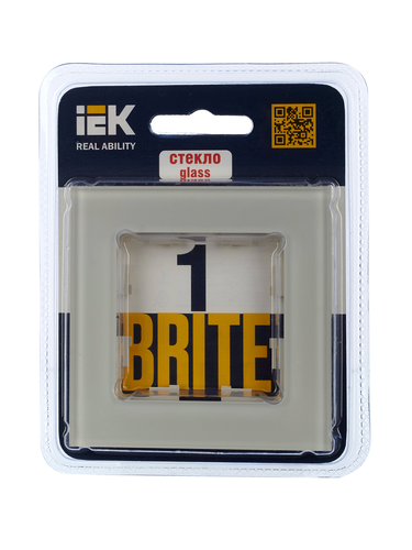 Рамка 1 пост IEK BRITE ванильный, крупный план