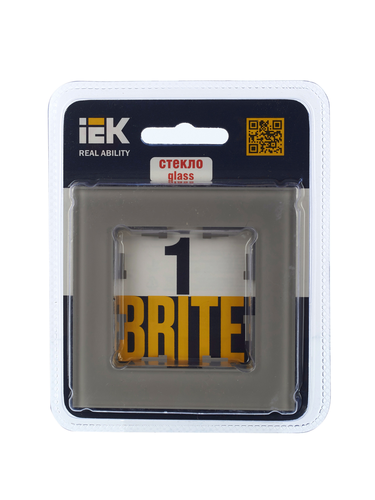 Рамка 1 пост IEK BRITE дымчатый, крупный план