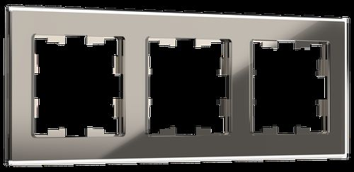 Рамка 3 поста IEK BRITE BR-M32-G-K30 дымчатый, фотография