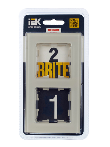 Рамка 2 поста IEK BRITE ванильный, изображение