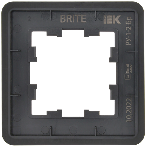 Рамка 1 пост IEK Праймер BR-M12-M-21-K02 черный, крупный план