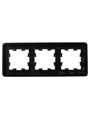 Рамка 3 поста IEK BRITE BR-M32-M-21-K02 металлик черный, фото