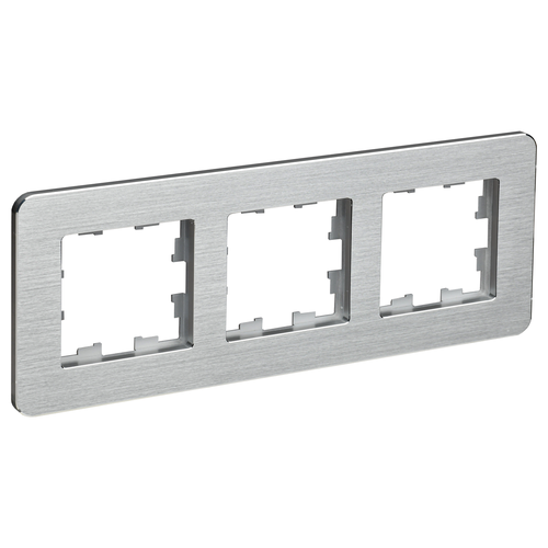 Рамка 3 поста IEK BRITE BR-M32-M-21-K47 алюминий, изображение