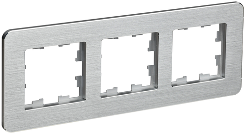 Рамка 3 поста IEK BRITE BR-M32-M-21-K47 алюминий, изображение