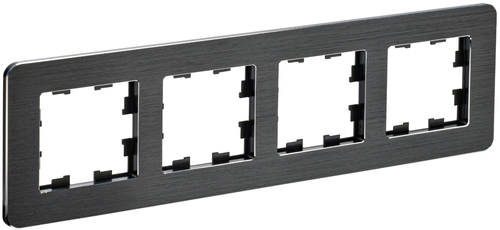 Рамка 4 поста IEK BRITE BR-M42-M-21-K02 металлик черный, вид