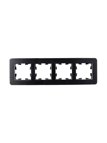 Рамка 4 поста IEK BRITE BR-M42-M-21-K02 металлик черный, изображение