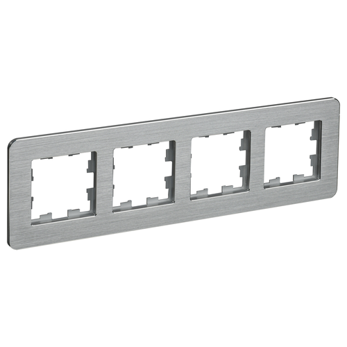 Рамка 4 поста IEK BRITE BR-M42-M-21-K47 алюминий, вид
