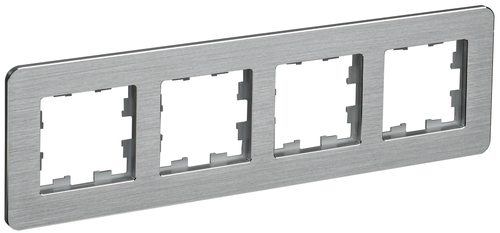 Рамка 4 поста IEK BRITE BR-M42-M-21-K47 алюминий, изображение