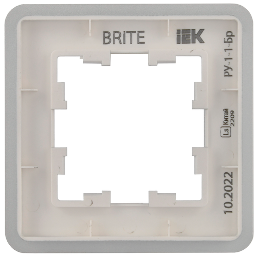 Рамка IEK Brite 1-местная РУ-1-1-Бр металл алюмин., вид