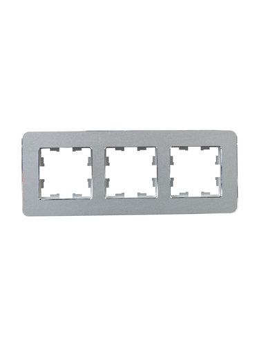 Рамка 3 поста IEK BRITE BR-M32-M-01-K47 алюминий, детальное фото