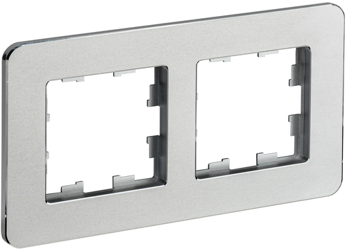 Рамка 2 поста IEK BRITE BR-M22-M-01-K47 алюминий, вид
