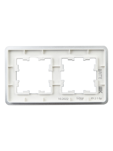 Рамка 2 поста IEK BRITE BR-M22-M-01-K47 алюминий, изображение