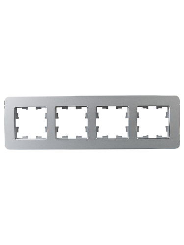 Рамка 4 поста IEK BRITE BR-M42-M-01-K47 алюминий, изображение