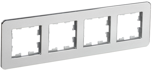 Рамка 4 поста IEK BRITE BR-M42-M-01-K47 алюминий, картинка
