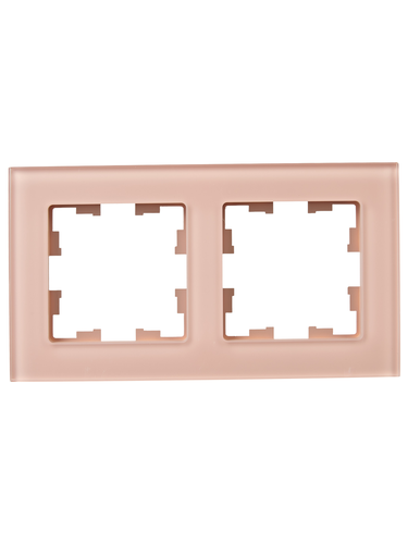 Рамка 2 поста IEK BRITE персиковый матовый, картинка