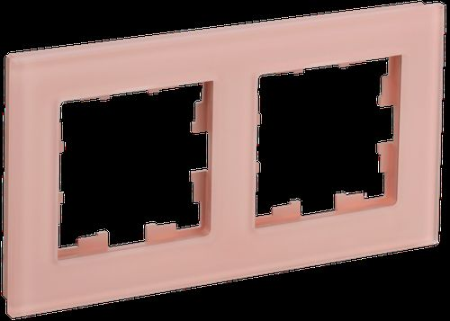 Рамка 2 поста IEK BRITE персиковый матовый, изображение