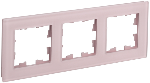 Рамка 3 поста IEK BRITE розовый матовый, картинка