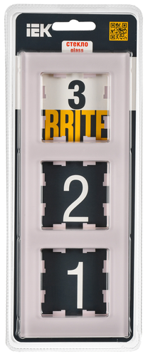 Рамка 3 поста IEK BRITE розовый матовый, фотография