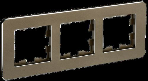 Рамка 3 поста IEK BRITE латунь, детальное фото