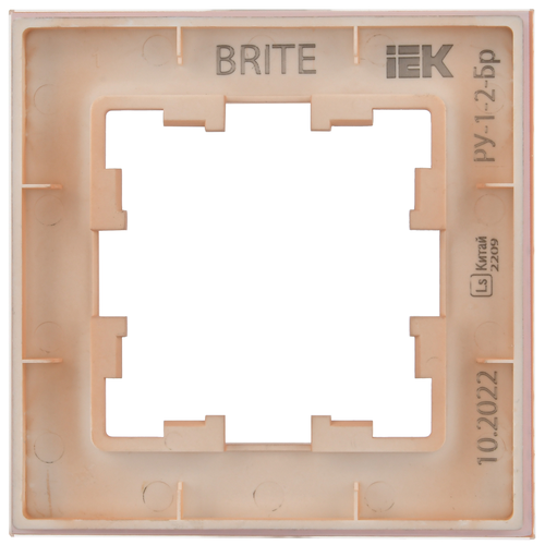 Рамка 1 пост IEK BRITE персиковый матовый, вид