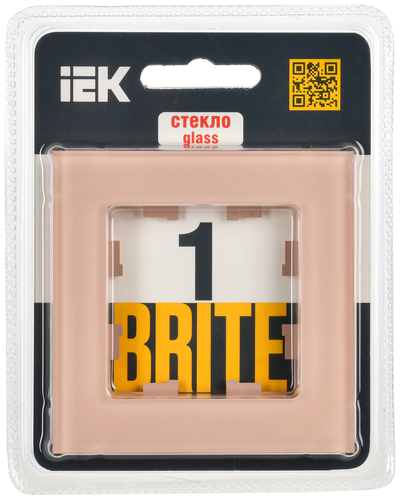 Рамка 1 пост IEK BRITE персиковый матовый, фото