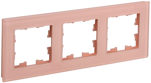 Рамка 3 поста IEK BRITE персиковый матовый, изображение
