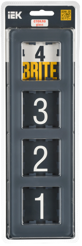 Рамка 4 поста IEK BRITE BR-M42-G-41-K53 графит, картинка
