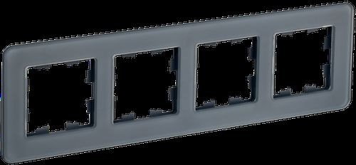 Рамка 4 поста IEK BRITE BR-M42-G-41-K53 графит, картинка