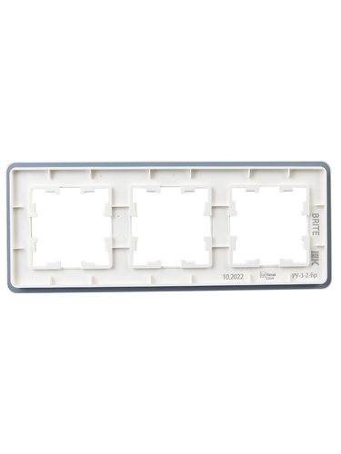 Рамка 3 поста IEK BRITE BR-M32-G-41-K01 белый, детальное фото