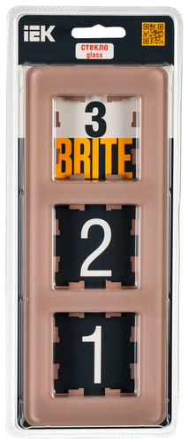 Рамка 3 поста IEK BRITE дымчатый, вид