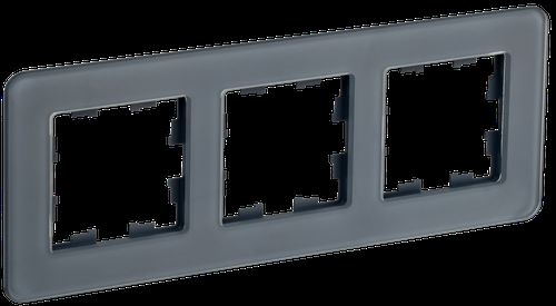 Рамка 3 поста IEK BRITE BR-M32-G-41-K53 графит, вид