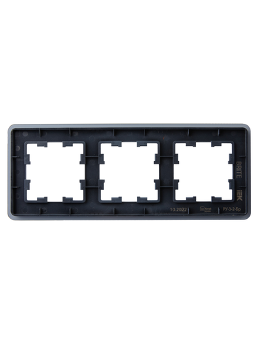 Рамка 3 поста IEK BRITE BR-M32-G-41-K53 графит, вид
