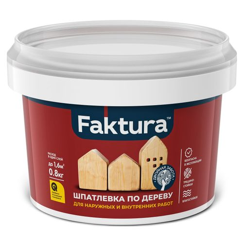 Шпатлевка FAKTURA по дереву сосна, банка 0,8 кг, изображение