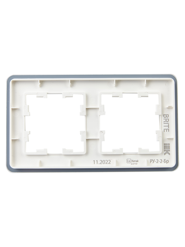 Рамка 2 поста IEK BRITE BR-M22-G-41-K01 белый, картинка