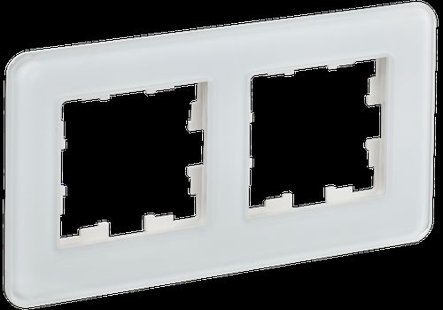 Рамка 2 поста IEK BRITE BR-M22-G-41-K01 белый, изображение