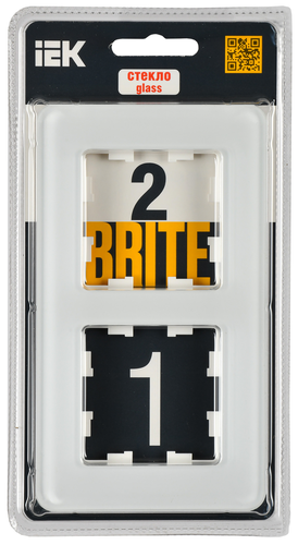 Рамка 2 поста IEK BRITE BR-M22-G-41-K01 белый, детальное фото