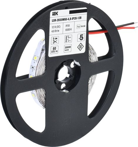 Светодиодная лента IEK SMD 2835 60LED IP20 12В 4,8Вт 5 м, фото