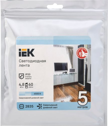 Светодиодная лента IEK SMD 2835 60LED IP20 12В 4,8Вт 5 м, картинка