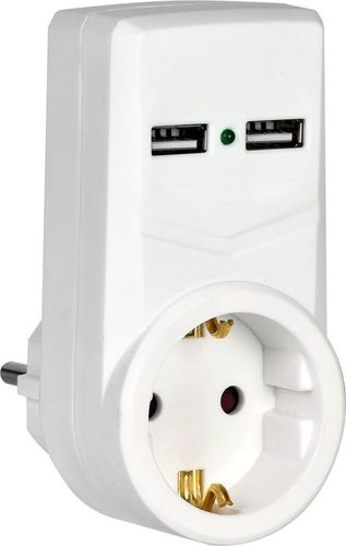 Адаптер с USB 1 пост IEK Т-01/01 белый, детальное фото