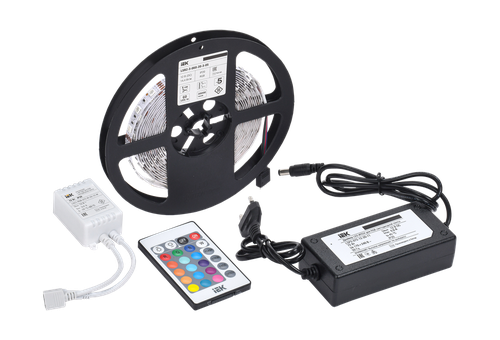 Лента IEK LED компл. 12В 14.4Вт RGB IP20 10мм/5м, картинка