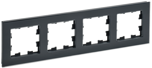 Рамка 4 поста IEK BRITE BR-M42-G-K02 стекло черное, вид