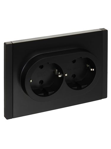 Розетка электрическая IEK FORTE&PIANO FP-R24-16-1-K02 черный, картинка
