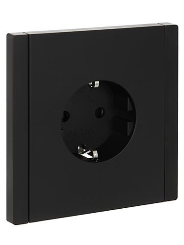 Розетка электрическая IEK FORTE&PIANO FP-R14-16-1-K02 черный, детальное фото