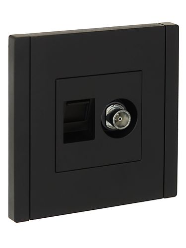 Розетка TV-RJ45 IEK FORTE&PIANO FP-AK20-2-K02 черный, фото