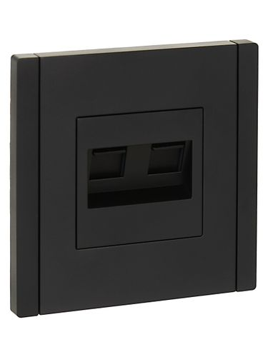 Розетка RJ-11,RJ-45 1 пост IEK FORTE&PIANO черный, вид