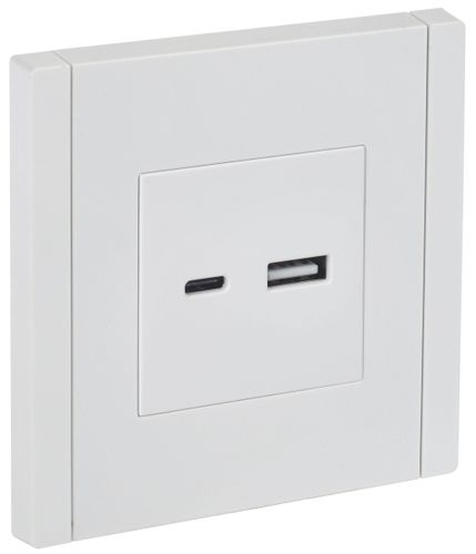 Розетка USB Type-A+C 1 пост IEK FORTE&PIANO белый, крупный план