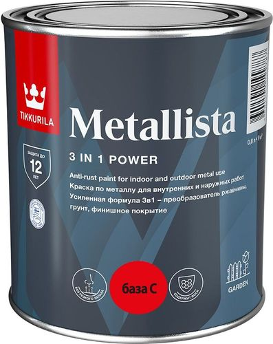Краска Tikkurila/Tikkivala METALLISTA БАЗА C глянцевая 0,8 л, детальное фото